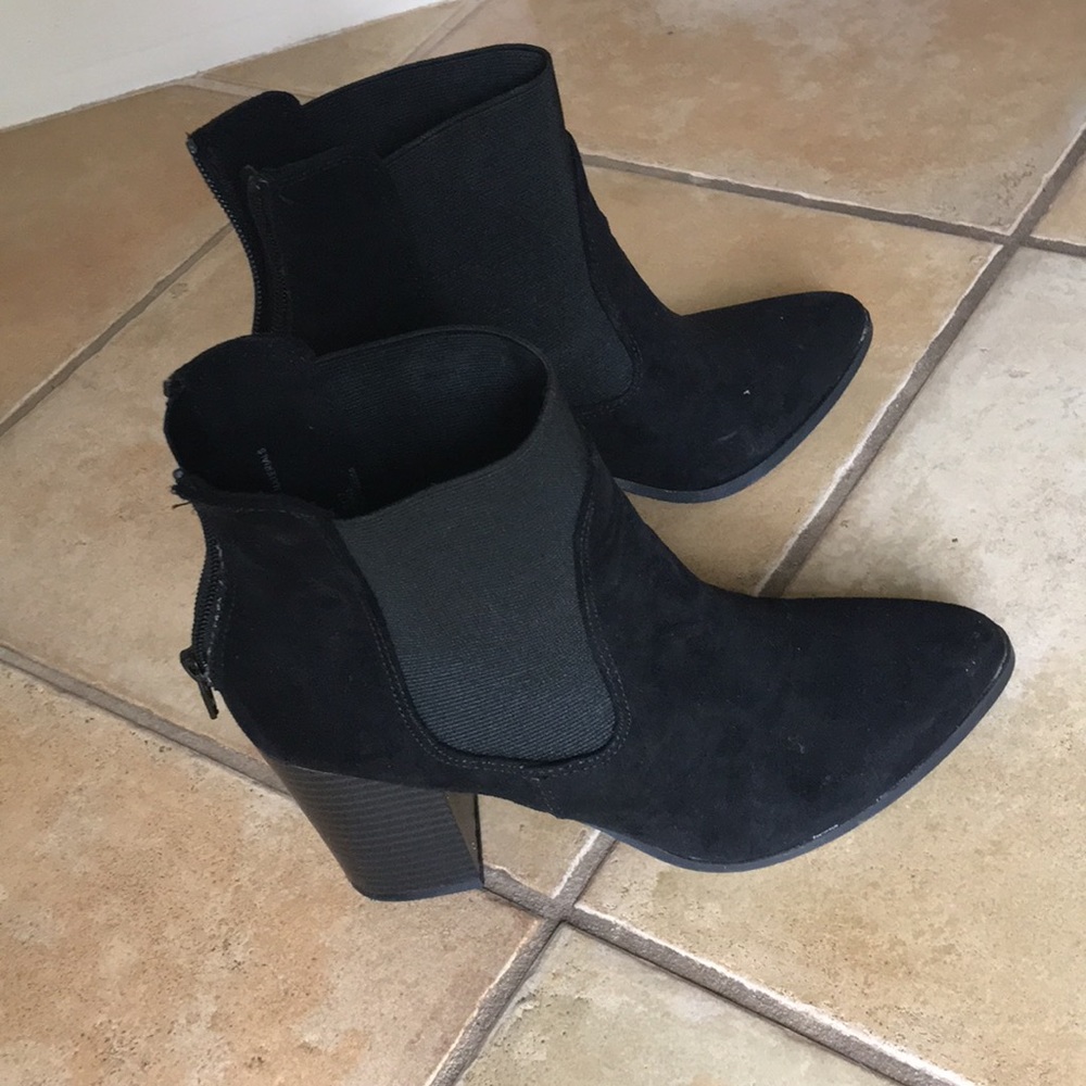 Black heeled booties!!! Worn once!!! VERY CUTE.